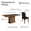 Conjunto Sala de Jantar Tampo de Madeira 6 Cadeiras Rustic/Oxford Grasse Madesa