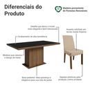 Conjunto Sala de Jantar Tampo de Madeira 6 Cadeiras Rustic/Preto/Imperial Grasse Madesa