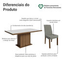 Conjunto Sala de Jantar Tampo de Madeira 6 Cadeiras Rustic/Branco/Silver Grasse Madesa