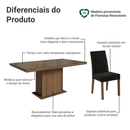Conjunto Sala de Jantar Tampo com Vidro 6 Cadeiras Rustic/Oxford Dinan Madesa