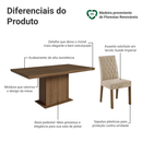 Conjunto Sala de Jantar Tampo de Madeira 6 Cadeiras Rustic/Imperial Luso Madesa
