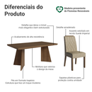 Conjunto Sala de Jantar Tampo de Madeira 6 Cadeiras Rustic/Imperial Sarlat Madesa