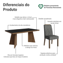 Conjunto Sala de Jantar Tampo de Madeira 6 Cadeiras Rustic/Preto/Silver Sarlat Madesa