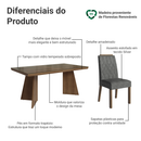 Conjunto Sala de Jantar Tampo com Vidro 6 Cadeiras Rustic/Silver Pienza Madesa