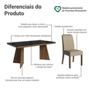 Conjunto Sala de Jantar Tampo com Vidro 6 Cadeiras Rustic/Preto/Imperial Pienza Madesa