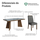 Conjunto Sala de Jantar Tampo com Vidro 6 Cadeiras Rustic/Cinza/Silver Pienza Madesa
