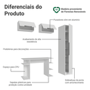 Conjunto Home Office 1 Guarda-Roupa 2 Aéreos Neo 1 Escrivaninha Branco Madesa
