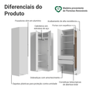 Guarda-Roupa Modulado de Canto 310 cm 5 Portas com Espelhos 2 Gavetas Branco Neo Madesa 04