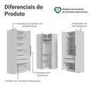 Guarda-Roupa Modulado de Canto 350 cm 6 Portas 4 Gavetas Branco Neo Madesa 01