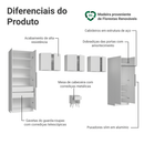 Quarto Infantil com 2 Guarda-Roupas Neo 3 Aéreos 1 Mesa de Cabeceira Branco Madesa