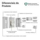 Quarto Completo de Canto Casal 610 cm com Mesa de Cabeceira Branco Neo Madesa