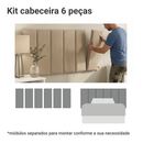 Cabeceira Estofada Modular Kit 6 Peças para Camas de Solteiro Imperial Madesa