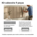 Cabeceira Estofada Modular Kit 9 Peças para Camas até Casal/Queen Imperial Madesa