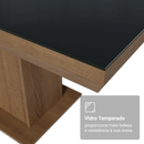 Mesa de Jantar Retangular Tampo com Moldura e Vidro Sobreposto Rustic/Preto 5275 Madesa