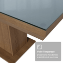 Mesa de Jantar Retangular Tampo com Moldura e Vidro Sobreposto Rustic/Cinza 5275 Madesa