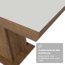 Mesa de Jantar Retangular Tampo com Moldura Rustic/Branco 5364 Madesa