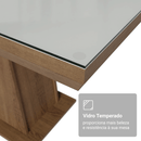 Mesa de Jantar Retangular Tampo com Moldura e Vidro Sobreposto Rustic/Branco 5364 Madesa