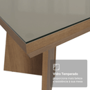 Mesa de Jantar Retangular Tampo com Moldura e Vidro Sobreposto Rustic/Crema 5389 Madesa