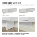 Rack Suspenso para TV até 80 Polegadas 218 cm 2 Portas Branco Vik Madesa
