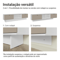 Rack Suspenso para TV até 80 Polegadas 218 cm 2 Portas Branco/Crema Vik Madesa