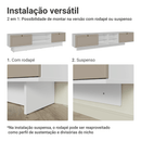 Rack Suspenso para TV até 80 Polegadas 218 cm 2 Portas Branco/Crema Vik Madesa