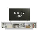 Rack Suspenso para TV até 80 Polegadas 218 cm 2 Portas Branco/Preto Glamy Madesa