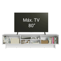 Rack para TV até 80 Polegadas 218 cm 2 Portas Branco/Rustic Glamy Madesa