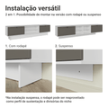 Rack Suspenso para TV até 80 Polegadas 218 cm 2 Portas Branco/Cinza Vik Madesa