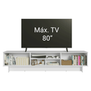 Rack para TV até 80 Polegadas 218 cm 2 Portas Branco/Azul Vik Madesa