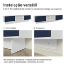 Rack Suspenso para TV até 80 Polegadas 218 cm 2 Portas Branco/Azul Vik Madesa