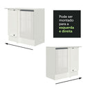 Balcão de Canto Madesa Smart 100% MDF com Tampo 1 Porta Branco Brilho