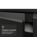 Balcão de Cozinha 120 cm 3 Portas 1 Gaveta Com Pés Preto Nice Madesa