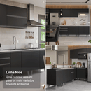 Balcão de Cozinha 80 cm 2 Portas Com Pés Preto Nice Madesa