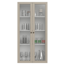 Cristaleira Suspensa 70 cm 2 Portas de Vidro Branco/Crema Vik Madesa