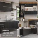 Armário de Cozinha Completa de Canto Suspenso 405 cm Preto Nice Madesa 01