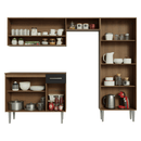 Armário de Cozinha Completa 220 cm Rustic/Preto Deli Madesa 01
