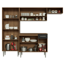 Armário de Cozinha Completa 220 cm Rustic/Preto Deli Madesa 02