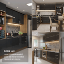 Armário de Cozinha Compacta 200 cm Rustic/Preto Lux Madesa 07