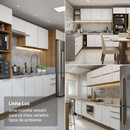 Armário de Cozinha Completa 270 x 60 cm Rustic/Branco Veludo Lux Madesa 06