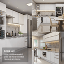 Armário de Cozinha Completa 310 x 60 cm Branco/Branco Veludo Lux Madesa 04
