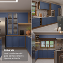 Armário de Cozinha Completa 340 cm Rustic/Azul Vik Madesa 01