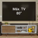 Rack para TV até 80 Polegadas 160cm Branco/Rustic Pés Rustic Madesa XP