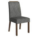 Conjunto Sala de Jantar Tampo com Vidro 4 Cadeiras Rustic/Preto/Silver Todi Madesa