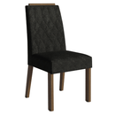 Conjunto Sala de Jantar Tampo de Vidro 6 Cadeiras Rustic/Preto/Oxford Azaleia Madesa