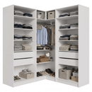 Guarda-Roupa Modulado de Canto 350 cm 6 Portas 4 Gavetas Branco Neo Madesa 01