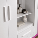 Guarda-Roupa Solteiro 4 Portas Com Espelho 2 Gavetas NT 6055 Notável
