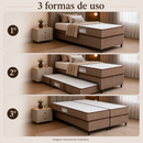 Cama Box com Auxiliar 3 em 1 Real Plus 88cmx188cm Design
