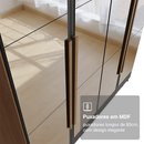 Guarda-Roupa Solteiro 4 Portas Batentes com Espelhos Rustic/Preto/Rustic Venus Madesa