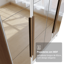 Guarda-Roupa Solteiro 4 Portas Batentes com Espelhos Rustic/Branco/Rustic Venus Madesa