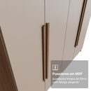 Guarda-Roupa Solteiro 4 Portas Batentes Rustic/Crema/Rustic Venus Madesa